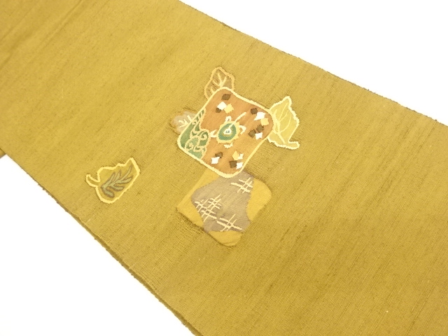 JAPANESE NAGOYA OBI / TSUMUGI / WOVEN GEOMETRIC